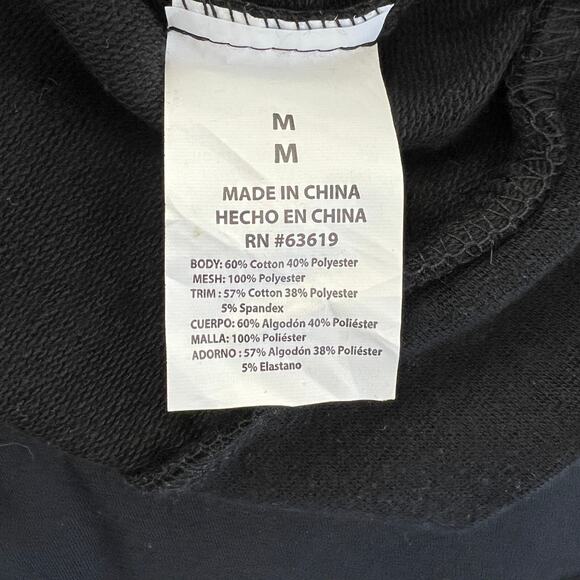 BEBE SPORT Black Jacket Sz M Hoodie Zip Up Logo Jersey White Stripe - Picture 8 of 9